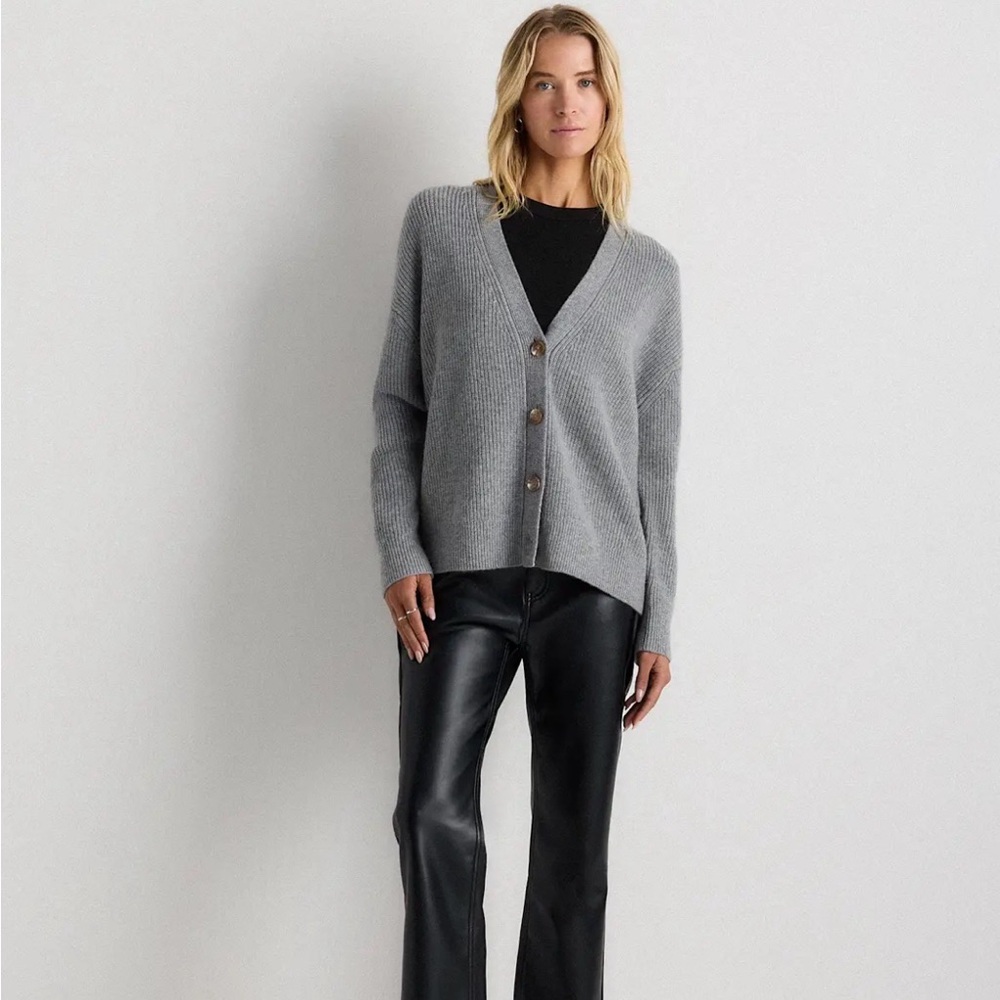 Quince cashmere boxy cropped cardigan size small